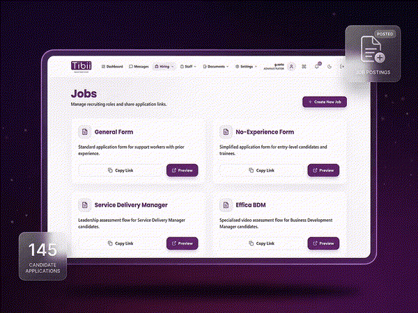 Effica Hire Jobs Management — create and manage job listings